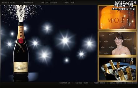 优秀网页设计:大牌葡萄酒、红酒的