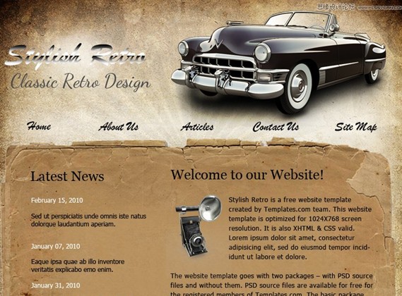
网页设计Ps制作棕色时尚复古网站教程