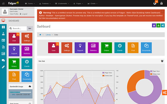 Falgun – Metro Style Bootstrap Admin Dashboard