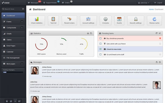 ease Responsive Admin Panel Them