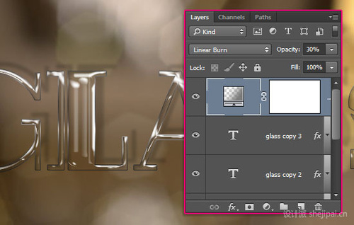 PS教程:Photoshop制作闪亮玻璃文字特效