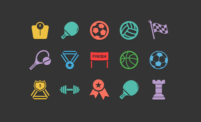 100 sport fitness icons freebie