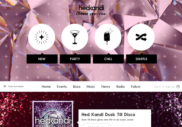 漂亮网页设计：Hedkandi