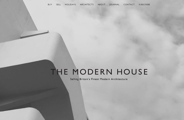 the modern house website homepage
