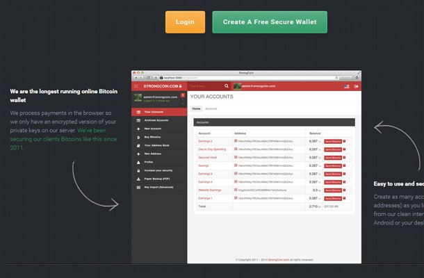 strongcoin wallet digital homepage