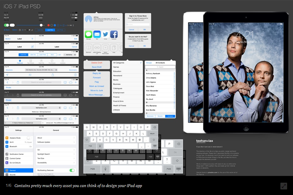 Teehan+Lax iOS 8 Gui PSD (iPad) 