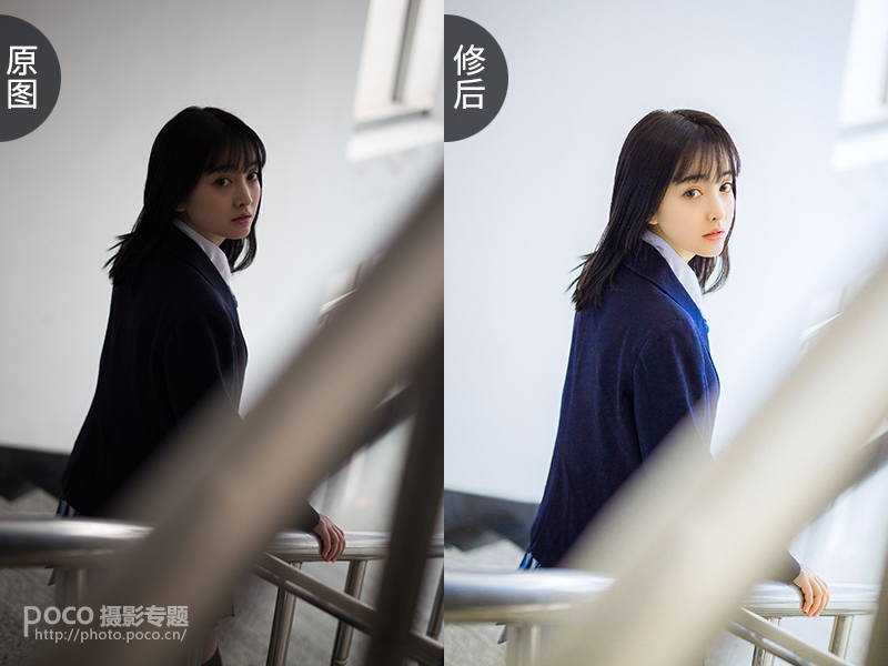 Photoshop给偏暗色人像照片变成日系通透结果,图趣网