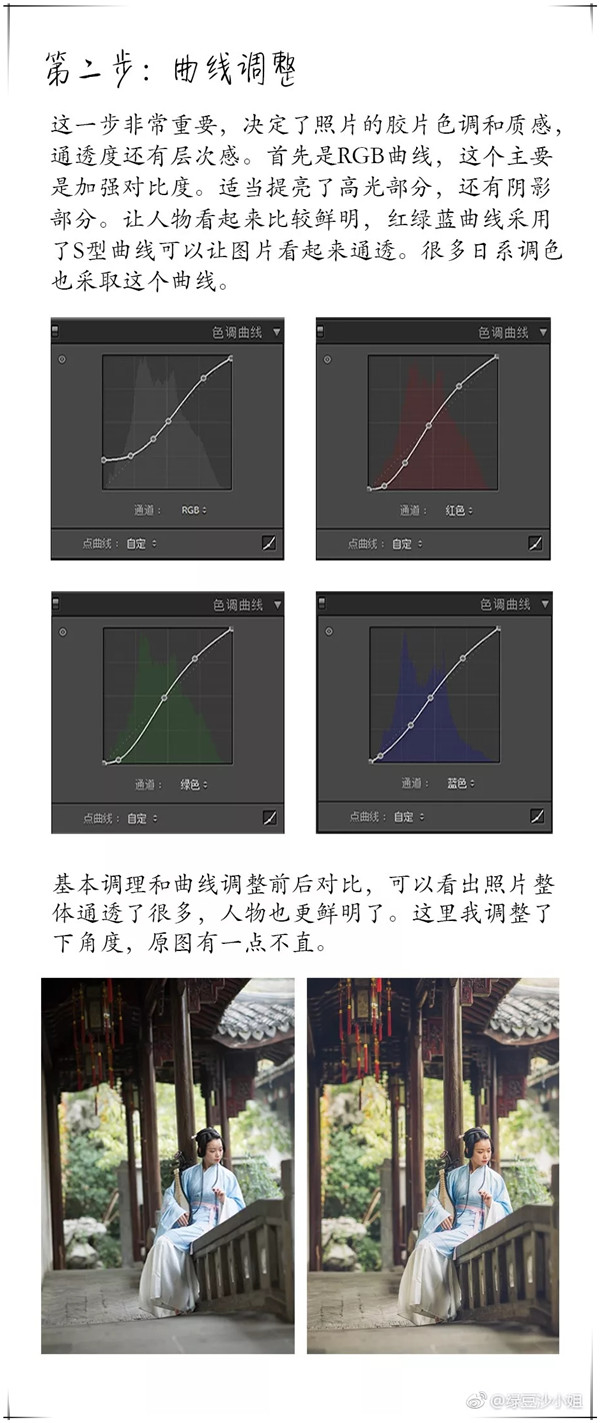 LR调出古风外景人像暖色胶片结果,破洛洛